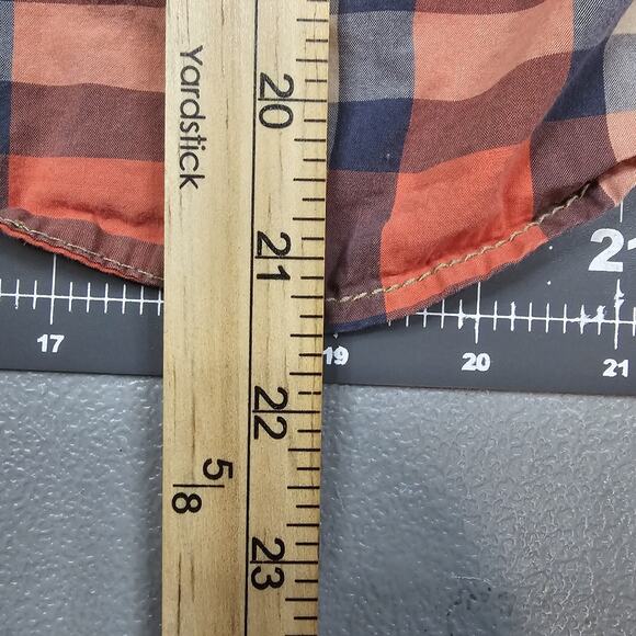 Tucker Tate Shirt Boys 7 Orange Plaid Long Sleeve Button Up Woven - Picture 11 of 11